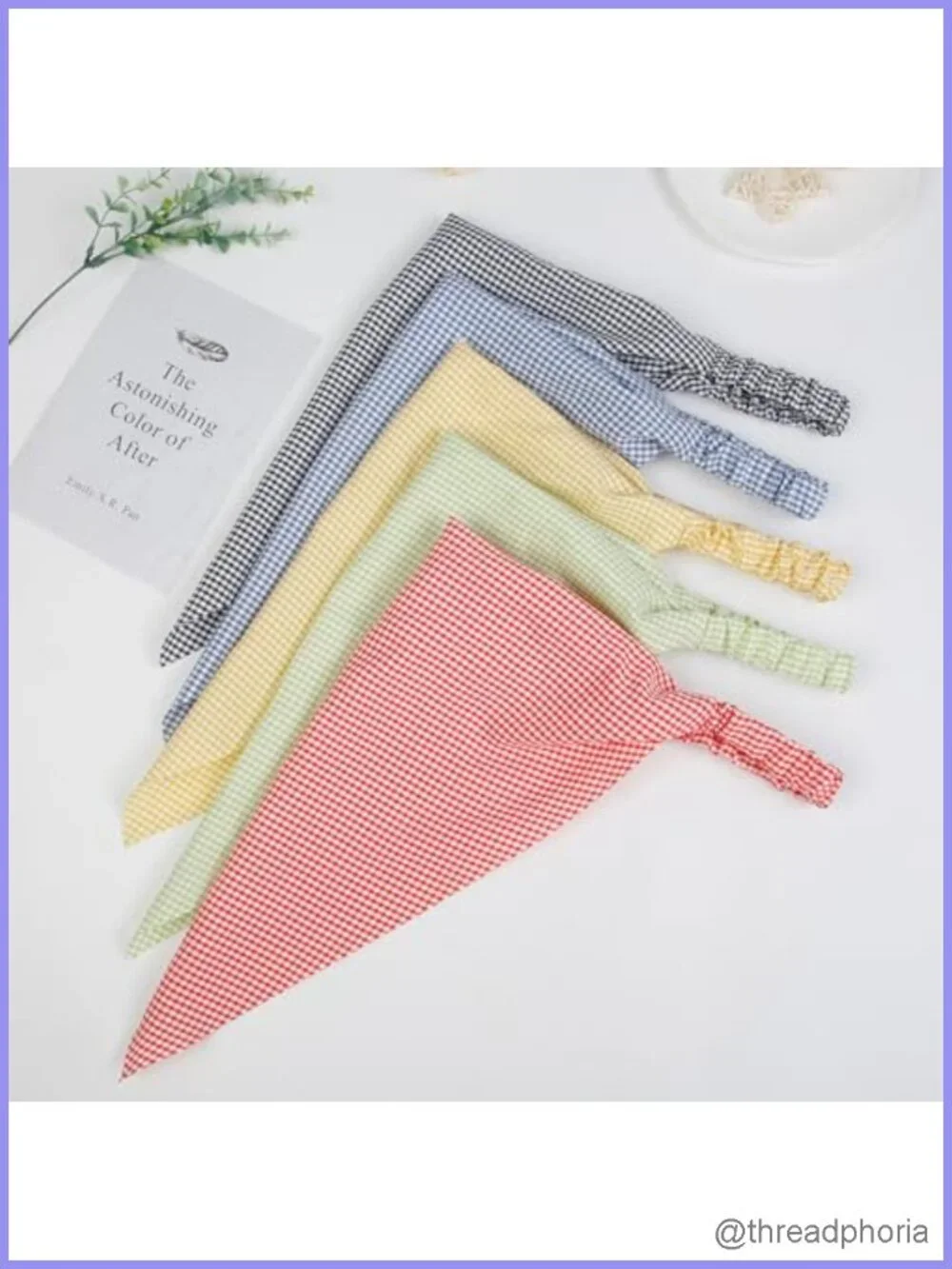 8 Pack Boho Triangle Hair Scarf Headbands for Women Non Slip Stretchy Cotton